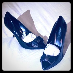 WHBM Black Leather Pumps